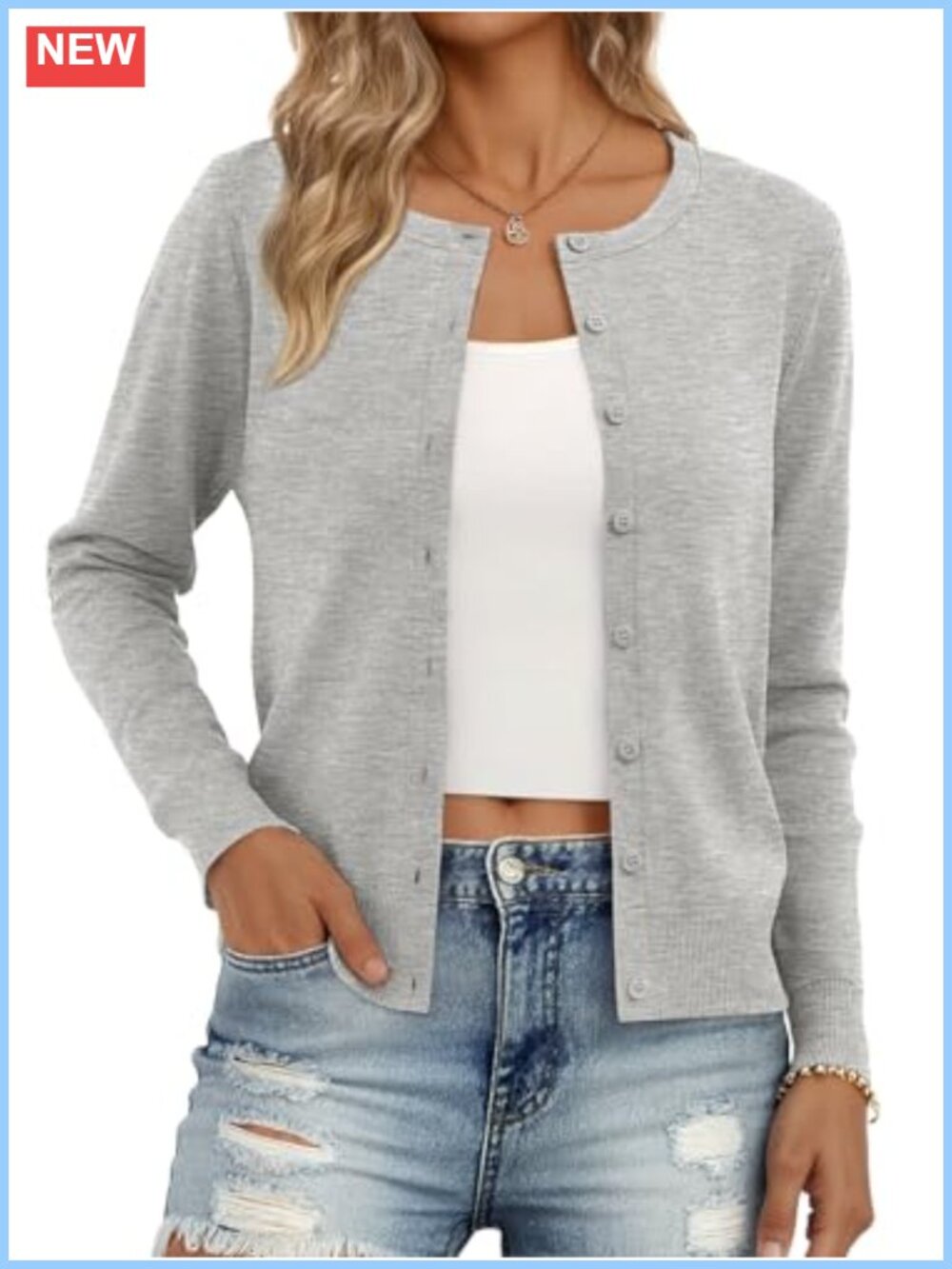 Women's Lightweight Knit Cardigan Soft Cozy Layering Cardigan